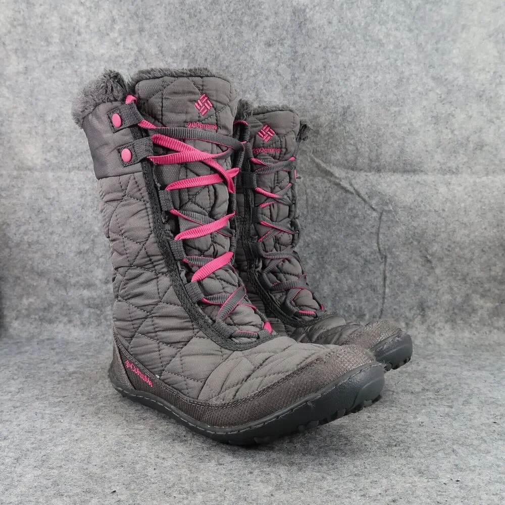 Columbia Shoes Youth 5 Boots Winter Snow Minx Waterproof Lace Up Insulated Grey